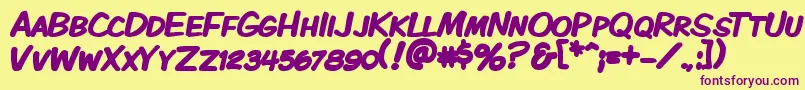 Kmkdspkb Font – Purple Fonts on Yellow Background