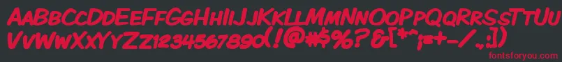 Kmkdspkb Font – Red Fonts on Black Background