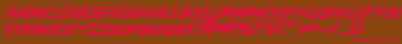 Kmkdspkb Font – Red Fonts on Brown Background