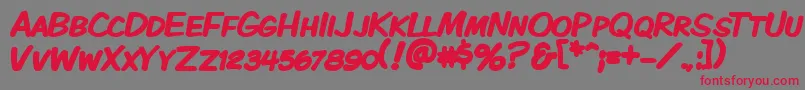 Kmkdspkb Font – Red Fonts on Gray Background