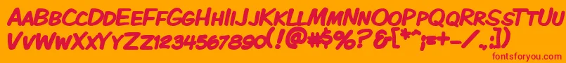 Kmkdspkb Font – Red Fonts on Orange Background