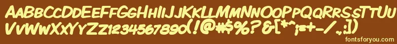 Kmkdspkb Font – Yellow Fonts on Brown Background