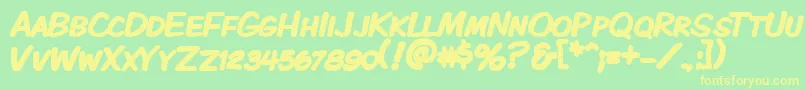 Kmkdspkb Font – Yellow Fonts on Green Background