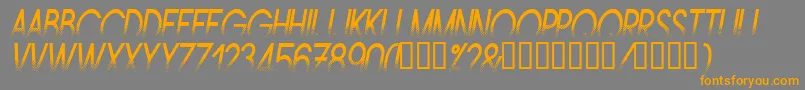 フォントAMSTNI   – オレンジの文字は灰色の背景にあります。