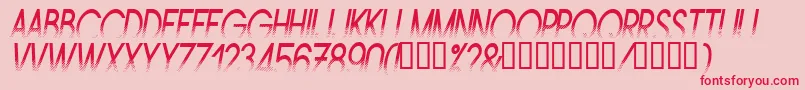 Czcionka AMSTNI   – czerwone czcionki na różowym tle