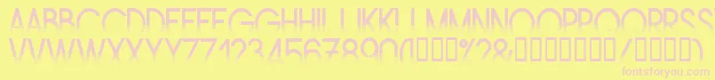 Police AMSTRG   – polices roses sur fond jaune