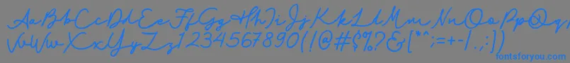 Amstrong-Schriftart – Blaue Schriften auf grauem Hintergrund