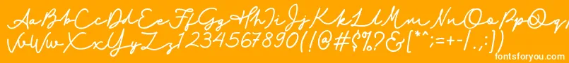 Amstrong Font – White Fonts on Orange Background