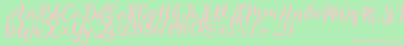 amuba Font – Pink Fonts on Green Background