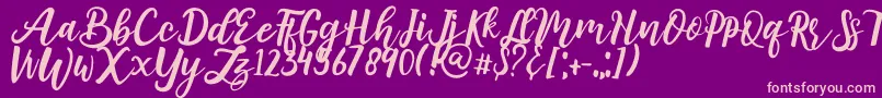 amuba Font – Pink Fonts on Purple Background