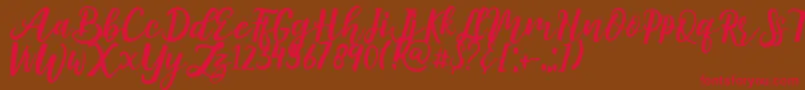 amuba Font – Red Fonts on Brown Background