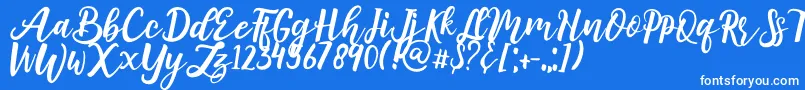 フォントamuba – 青い背景に白い文字