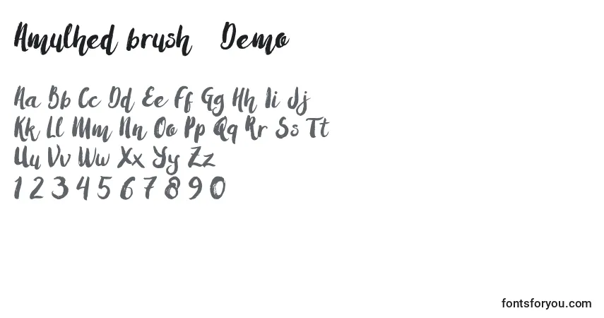 Amulhed brush   Demoフォント–アルファベット、数字、特殊文字