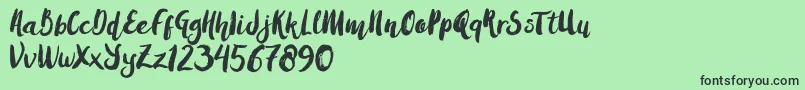 Amulhed brush   Demo Font – Black Fonts on Green Background