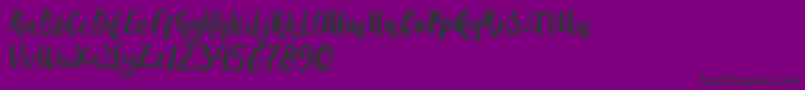 Amulhed brush   Demo-Schriftart – Schwarze Schriften auf violettem Hintergrund