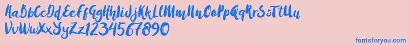 Amulhed brush   Demo Font – Blue Fonts on Pink Background