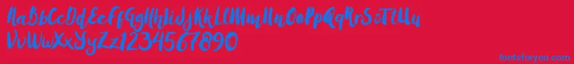 Amulhed brush   Demo Font – Blue Fonts on Red Background