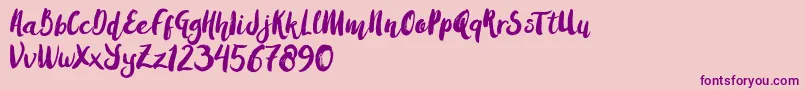 Amulhed brush   Demo Font – Purple Fonts on Pink Background
