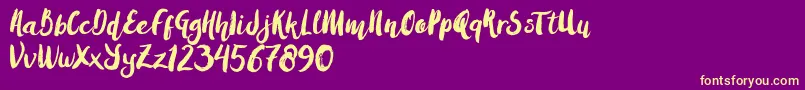 Amulhed brush   Demo Font – Yellow Fonts on Purple Background