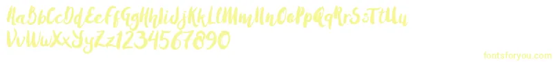 Amulhed brush   Demo Font – Yellow Fonts on White Background