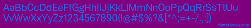 フォントAmurg Regular – 紫色の背景に青い文字