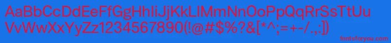 Amurg Regular Font – Red Fonts on Blue Background
