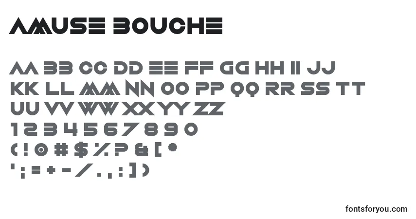 Schriftart Amuse Bouche – Alphabet, Zahlen, spezielle Symbole