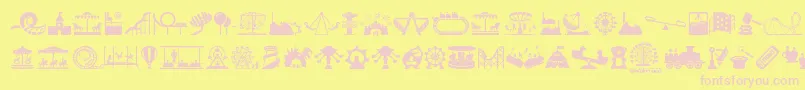 amusement park Font – Pink Fonts on Yellow Background