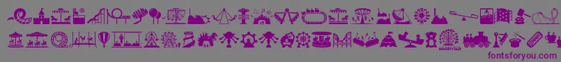 Шрифт amusement park – фиолетовые шрифты на сером фоне