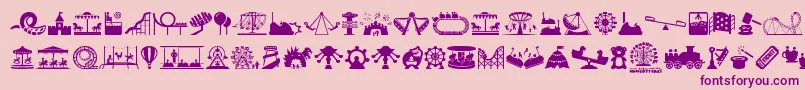 amusement park Font – Purple Fonts on Pink Background