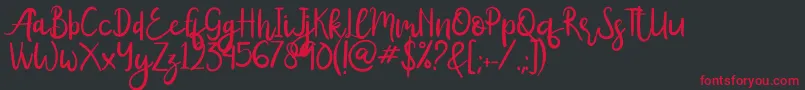 Amy Font – Red Fonts on Black Background