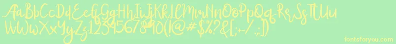 Amy Font – Yellow Fonts on Green Background