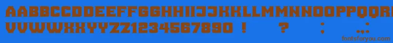 フォントAna – 茶色の文字が青い背景にあります。