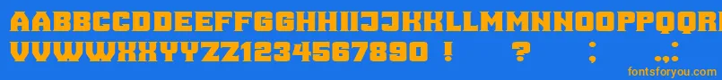 Weitere Informationen zur Ana-Schriftart Ana-Schriftart – Orangefarbene Schriften auf blauem Hintergrund