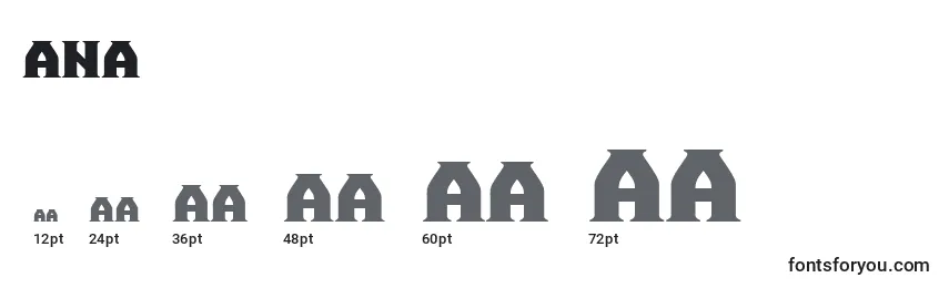 Размеры шрифта Ana