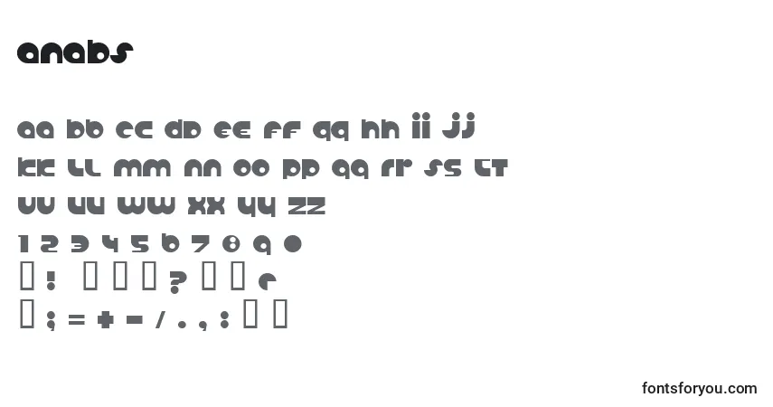 Шрифт ANABS    (119473) – алфавит, цифры, специальные символы