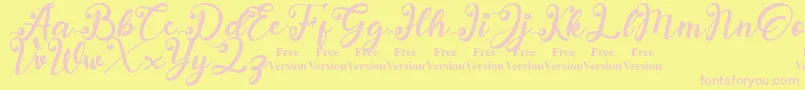 anadya Personal Use Only Font – Pink Fonts on Yellow Background