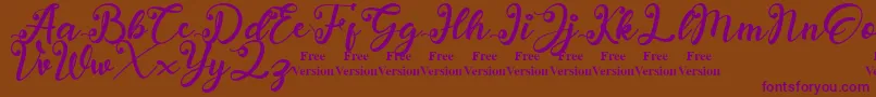 anadya Personal Use Only Font – Purple Fonts on Brown Background