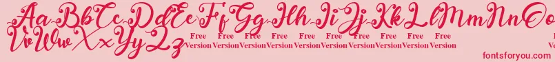 anadya Personal Use Only Font – Red Fonts on Pink Background