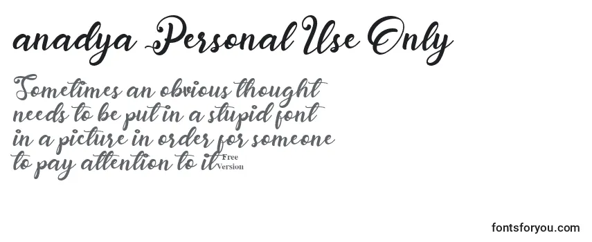Anadya Personal Use Only-fontti