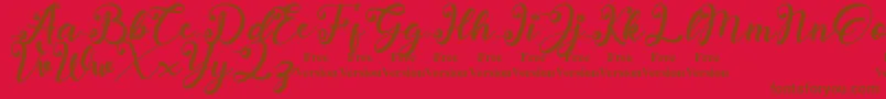 anadya Personal Use Only-Schriftart – Braune Schriften auf rotem Hintergrund