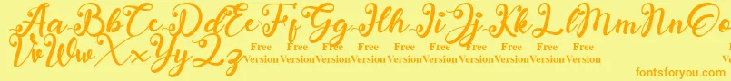 anadya Personal Use Only Font – Orange Fonts on Yellow Background