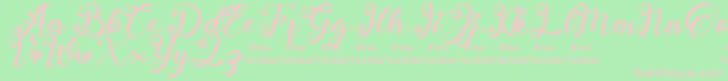 anadya Personal Use Only-fontti – vaaleanpunaiset fontit vihreällä taustalla
