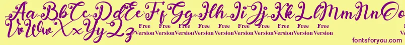 anadya Personal Use Only Font – Purple Fonts on Yellow Background