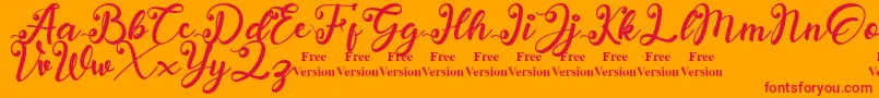 anadya Personal Use Only Font – Red Fonts on Orange Background