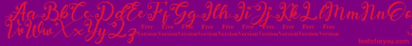 anadya Personal Use Only Font – Red Fonts on Purple Background