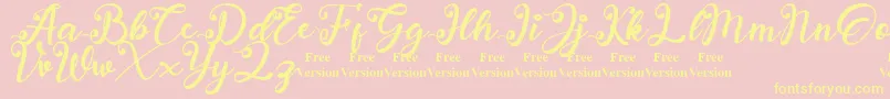 anadya Personal Use Only Font – Yellow Fonts on Pink Background