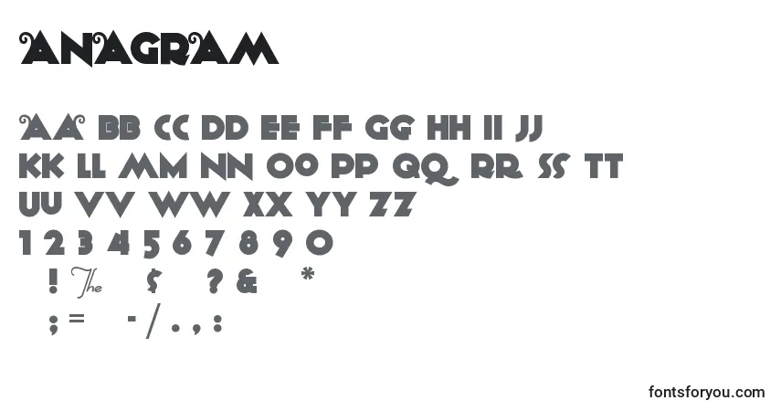 Schriftart ANAGRAM (119476) – Alphabet, Zahlen, spezielle Symbole