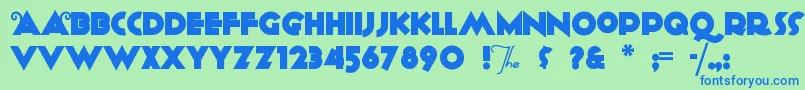 ANAGRAM Font – Blue Fonts on Green Background