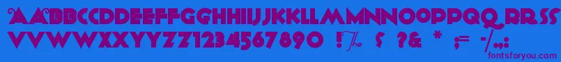 Czcionka ANAGRAM – fioletowe czcionki na niebieskim tle